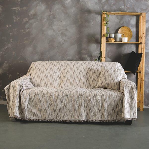 Ριχτάρι Σενίλ Ζακάρ Πολυθρόνας 180x170εκ. Ramina Beige Sb home (Ύφασμα: Chenille, Χρώμα: Μπεζ) - Sb home - 5206864065086